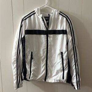 Black Utility Jacket White and Black Womens Small lightweight windbreaker